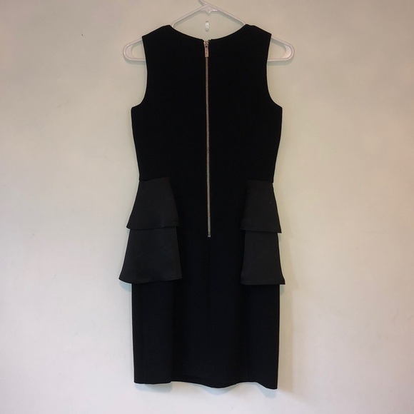 Michael Kors Black Sheath Dress with Satin Peplum - Picture 4 of 4